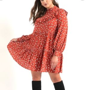 Eloquii Tiered Ruffle Yoke Dress